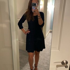 Blank and blue work dress